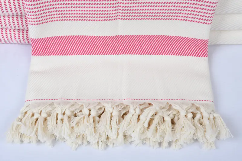 Turkish Cotton Throw Blanket, Woven Throw Blanket, Gift For Coworker, 88x80 Cotton Striped Towel, Woven Blanket, Bridesmaid Gifts, Turkish Bedspread - 2