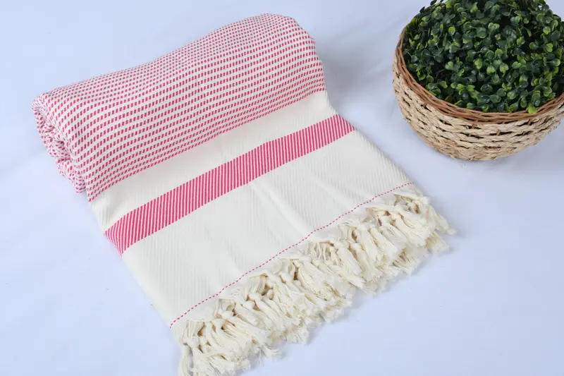 Turkish Cotton Throw Blanket, Woven Throw Blanket, Gift For Coworker, 88x80 Cotton Striped Towel, Woven Blanket, Bridesmaid Gifts, Turkish Bedspread - 4