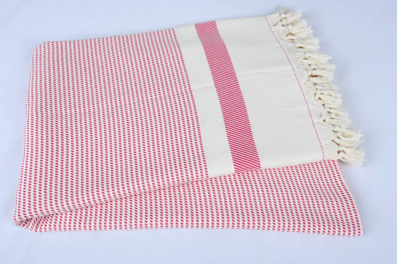 Turkish Cotton Throw Blanket, Woven Throw Blanket, Gift For Coworker, 88x80 Cotton Striped Towel, Woven Blanket, Bridesmaid Gifts, Turkish Bedspread - 5