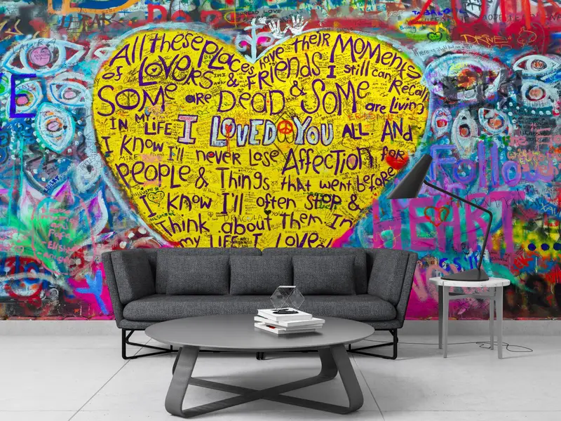 Banksy Graffiti Wall Paper, Love Paper Art, Graffiti Wallpaper, Love Graffiti Mural, Layered Paper Art, Contact Paper, Wall Art Decor - 3