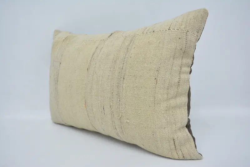 16x24 Beige Pillow Case, Handwoven Pillow Cover Cushion Cover, Pillow Sham, Knitted Cushion Cover, Boho Pillow, Turkish Pillow, Vintage Pillow - 4