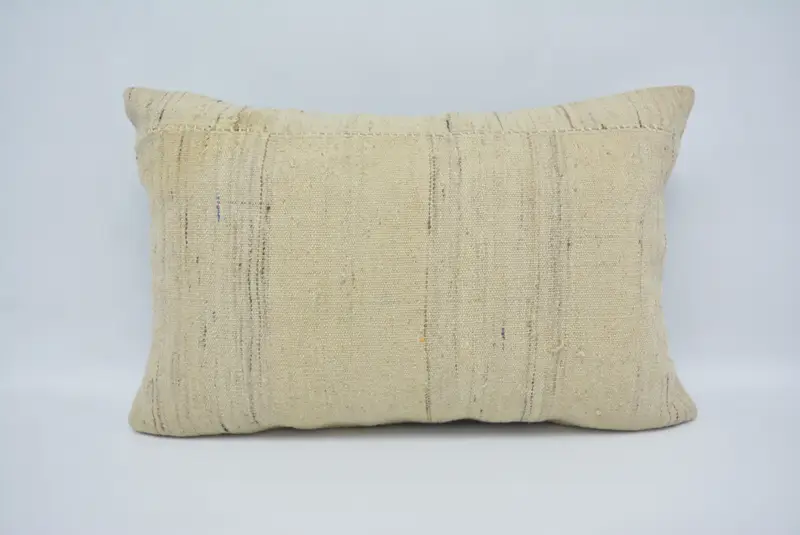 16x24 Beige Pillow Case, Handwoven Pillow Cover Cushion Cover, Pillow Sham, Knitted Cushion Cover, Boho Pillow, Turkish Pillow, Vintage Pillow - 1