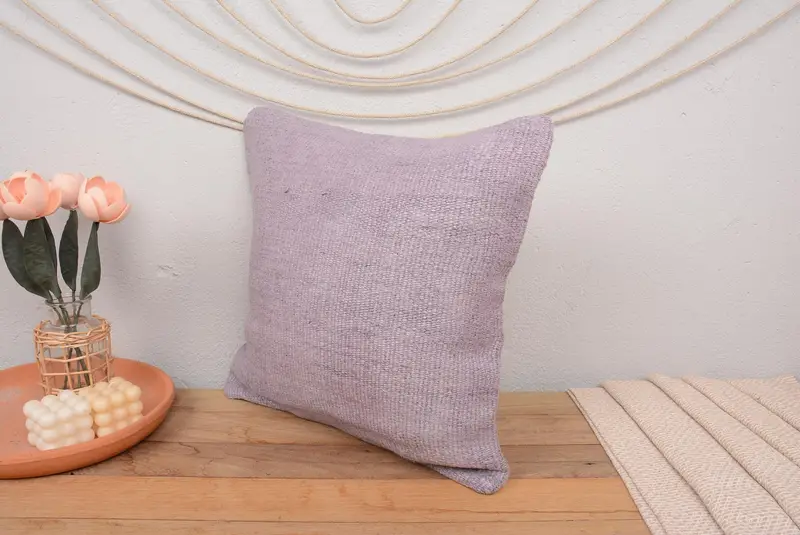 Pillow for Sofa, Turkish Kilim Pillow, Pillow, Art Deco Pillow Cover, Comfy Throw Pillow, Kilim Pillow, 18x18 Purple Pillow Case - 4