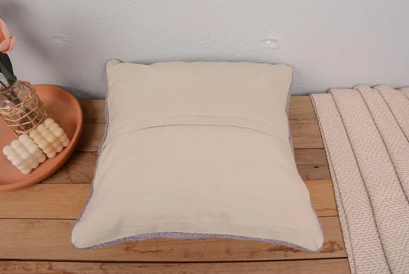 Pillow for Sofa, Turkish Kilim Pillow, Pillow, Art Deco Pillow Cover, Comfy Throw Pillow, Kilim Pillow, 18x18 Purple Pillow Case - 6