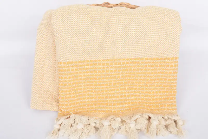 Baby Boy Gift, Aesthetic Blanket, Woven Throw Blanket, Throw Blanket, Boho Throw Blankets, Turkish Towel Blanket, 96x92 Cotton Striped Towel - 5