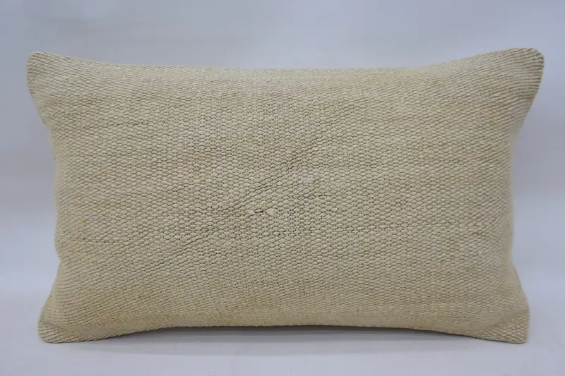 Pillow, Pillow for Sofa, One Of A Kind Pillow Case, Turkish Pillow, Boho Chic Cushion, 12x20 Beige Cushion, Ethnic Pillow, Home Decor Pillow - 1