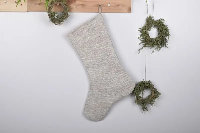 19-Inch Christmas Stocking, Festive Ornament Pattern Stocking