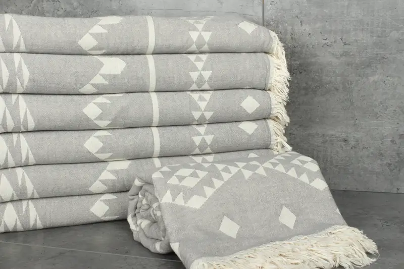 Personalized Gifts, Throw Blanket Couch, Bachelor Gifts, Custom Shower Curtain, 70x60 Cotton Geometric Towel, Woven Blanket, Decorative Bedspread - 3