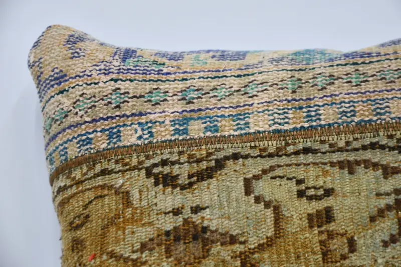Kilim Pillow, Pillow, Gift Pillow, Handwoven Pillow Cover Cushion, 24x24 Beige Cushion Case, Car Pillow, Nautical Throw Pillow Sham, Turkish Pillow - 2
