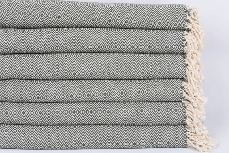 Travel towel, Wedding Towel, Fouta towel, 70x40 Cotton Zigzag Diamond Towel, Wedding Gift For Bride, Hammam towel, Turkish Towel Monogram - 3