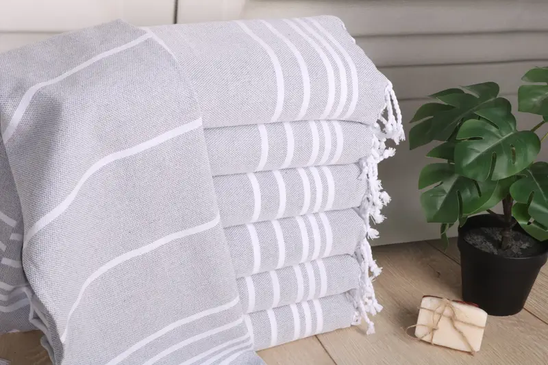 Dark Gray Cotton Tea Towel Personalized, 18x38 Inches