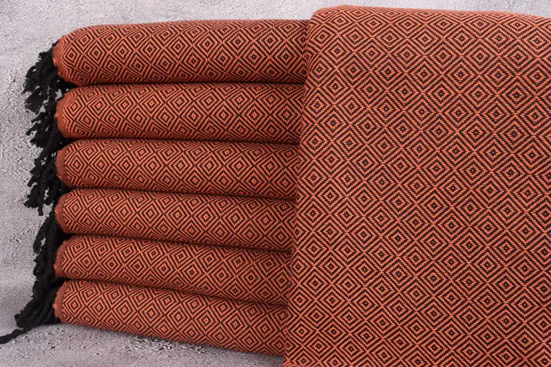 Turkish Towel Beach, Unique Turkish towel with custom embroidery USA, Peshtemal, Absorbent Turkish towel, Summer Gift, 70x40 Cotton Diamond Towel - 1