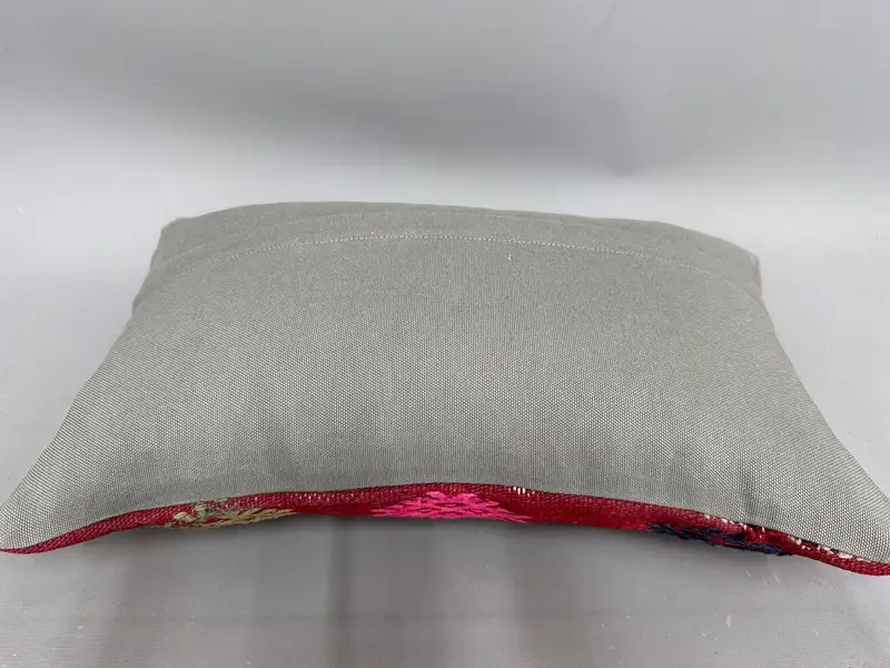 Turkish Pillow, Decorative Bolster Cushion Cover, Pillow Case, Neutral Pillow Sham, Turkish Kilim Pillow, Pillow for Couch, 12x20 Red Cushion - 7