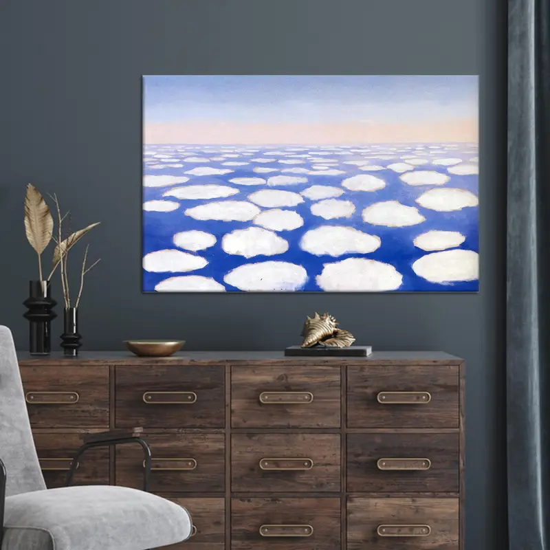 モダンシュールキャンバス: ジョージア・オキーフ・クラウド抽象アートプリント