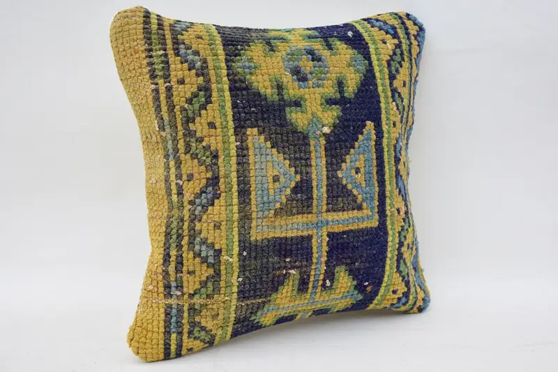 12x12 Beige Cushion, Cushion Cover, Pillow for Sofa, Handwoven Pillow Cover Pillow Cover, Handmade Throw Cushion, Vintage Pillow, Turkish Pillow - 2
