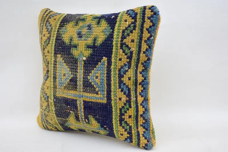 12x12 Beige Cushion, Cushion Cover, Pillow for Sofa, Handwoven Pillow Cover Pillow Cover, Handmade Throw Cushion, Vintage Pillow, Turkish Pillow - 3