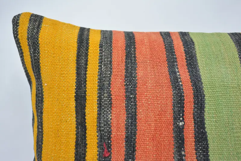 Accent Pillow, Ethnical Kilim Rug Pillow, Bench Cushion Case, Home Decor Pillow, 16x24 Red Pillow, Boho Pillow, Seat Cushion Cover, Cushion Cover - 2