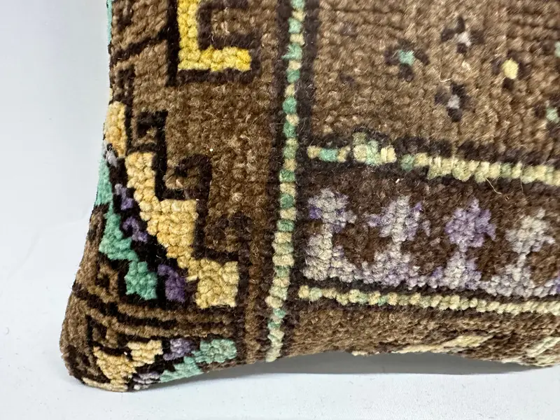 12x12 Brown Pillow Cover, Outdoor Patio Cushion, Pillow Sham, Ethnical Kilim Rug Pillow, Kilim Pillow Cover, Handmade Kilim Cushion - 2