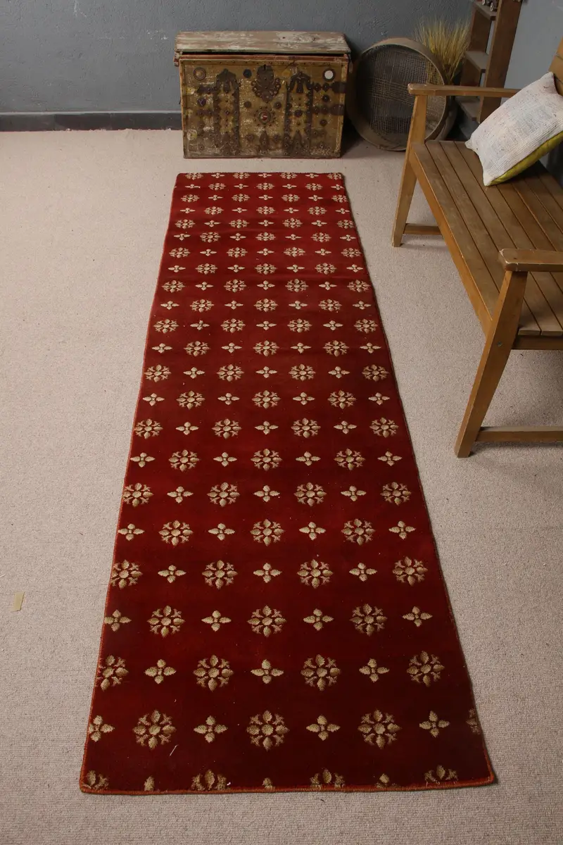 Alfombra Ikat Roja 8x9,1ft Elegante Decoración Rojo-Marrón