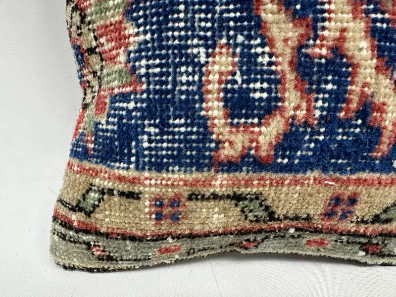 Turkish Pillow, Antique Pillows, Christmas Pillow Sham, 12x12 Blue Cushion Cover, Pillow, Turkish Corner Pillow, Home Decor Pillow - 2