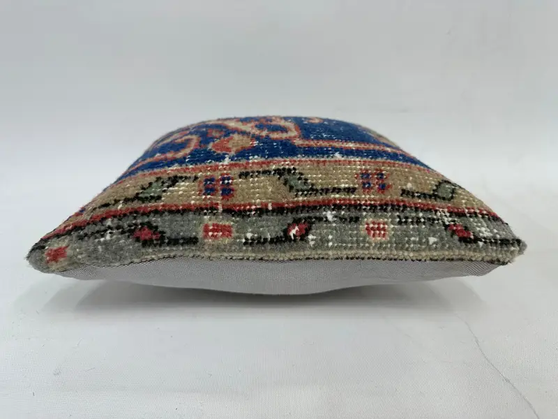 Turkish Pillow, Antique Pillows, Christmas Pillow Sham, 12x12 Blue Cushion Cover, Pillow, Turkish Corner Pillow, Home Decor Pillow - 5