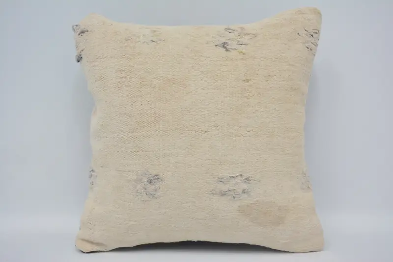 Morroccon Kilim Cushion Pillow Sham, 14x14 Beige Pillow Case, Kilim Pillow Cover, Kilim Cushion Sham, Antique Pillows, Pillow Case - 1