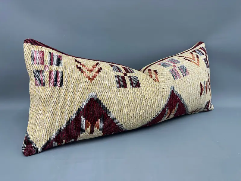 16x36 Yellow Cushion Cover, Designer Throw Pillow Case, Kilim Pillow Cover, Pillow for Sofa, Vintage Kilim Throw Pillow, Pillow - 2