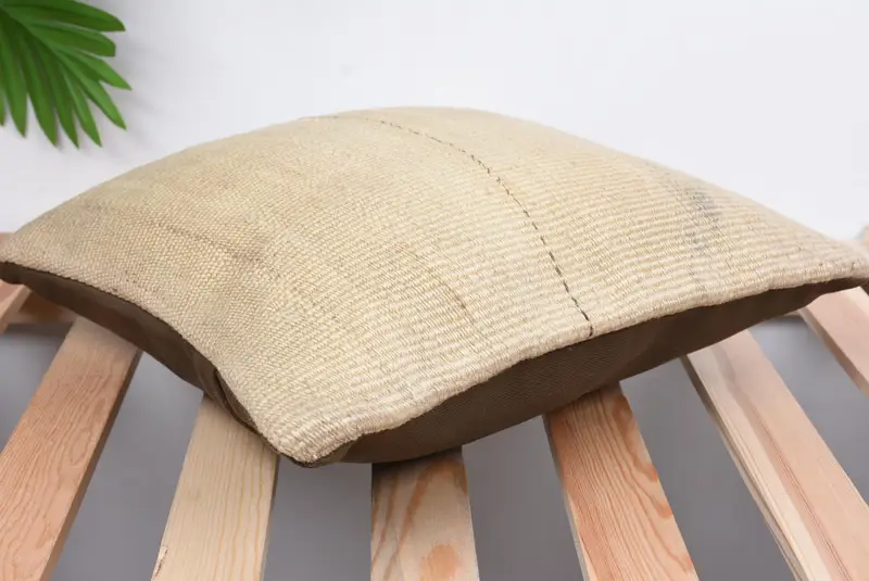 Pillow, Vintage Kilim Throw Pillow, Gift Pillow, 14x14 Beige Pillow, Designer Throw Pillow, Pillow for Sofa, Meditation Pillow Case - 6