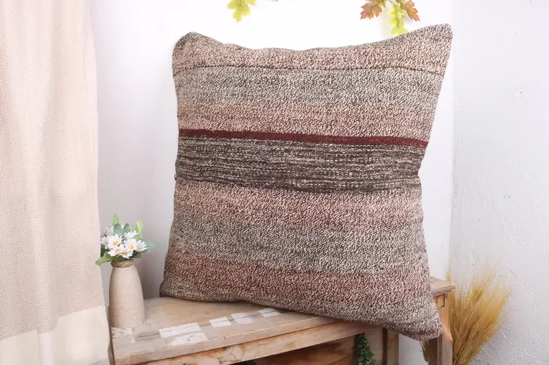 Indoor Pillow Case, Interior Designer Pillow, Natural Cushion, Antique Pillows, Pillow for Sofa, 28x28 White Pillow Sham, Pillow Sham - 4