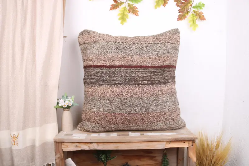 Indoor Pillow Case, Interior Designer Pillow, Natural Cushion, Antique Pillows, Pillow for Sofa, 28x28 White Pillow Sham, Pillow Sham - 1