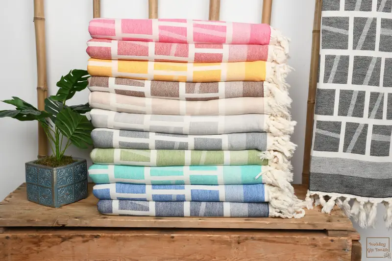 Personalized Bridesmaid Gift Beach Towel, Cotton Patterned, 34x69 Inches