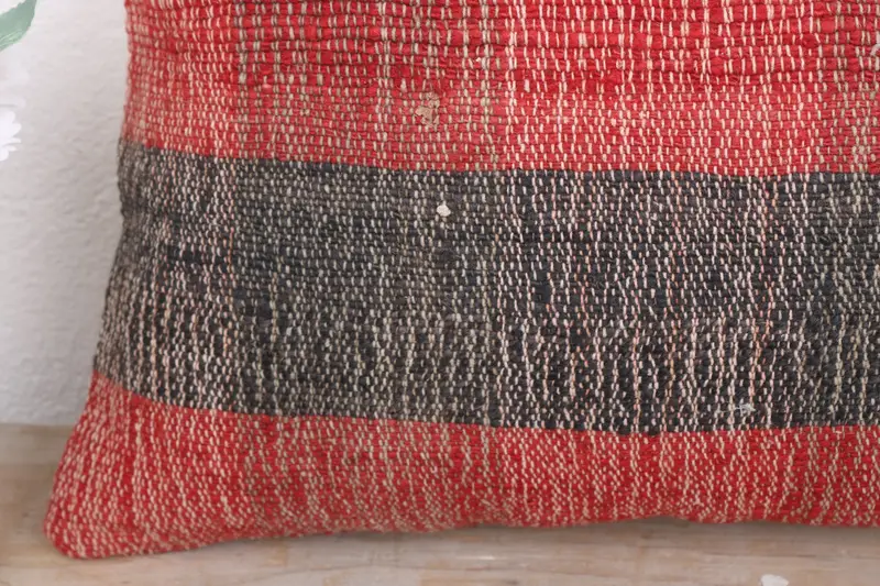 Accent Throw Cushion, Outdoor Throw Pillow Sham, Pillow for Sofa, Pillow, 12x20 Red Pillow Case, Pillow for Couch, Ethnical Kilim Rug Pillow - 3