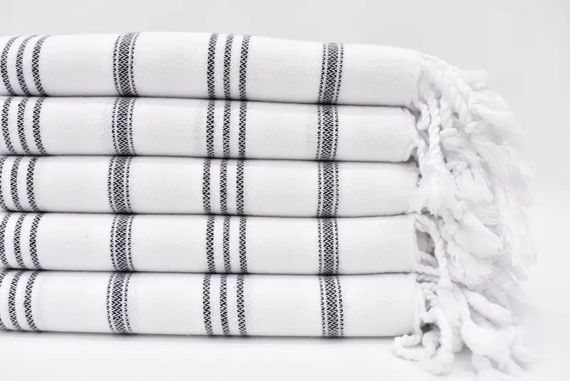 Turkish Towel Hand Towel, Monogram Kitchen Towel, 40x24 Cotton Striped Towel, Boyfriend Gift, Kitchen Towel, Xmas Gifts, Family Gift, Summer Towel - 1