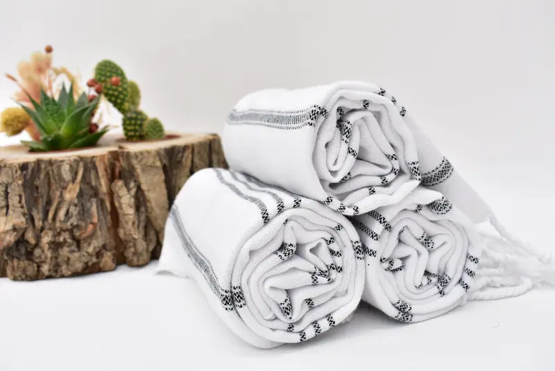 Turkish Towel Hand Towel, Monogram Kitchen Towel, 40x24 Cotton Striped Towel, Boyfriend Gift, Kitchen Towel, Xmas Gifts, Family Gift, Summer Towel - 6