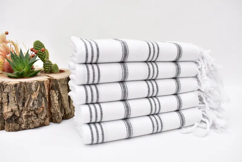 Turkish Towel Hand Towel, Monogram Kitchen Towel, 40x24 Cotton Striped Towel, Boyfriend Gift, Kitchen Towel, Xmas Gifts, Family Gift, Summer Towel - 2