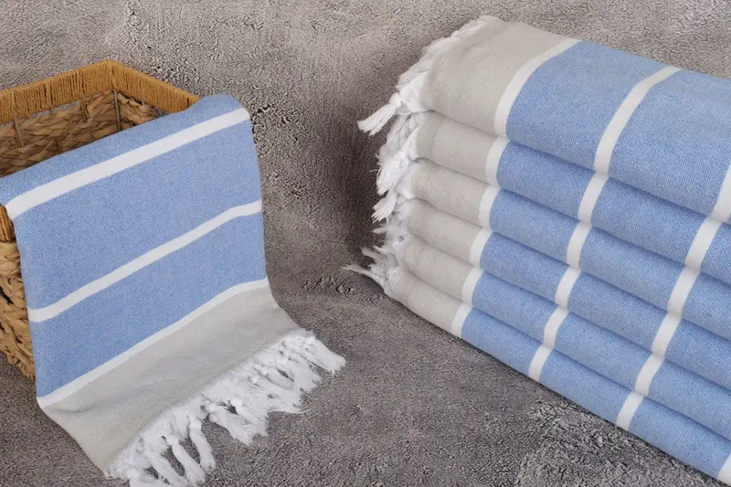 68x40 Cotton Striped Terry Towel, Handmade Turkish Towel, Lightweight Turkish towel, Personalized Bridesmaid Gift, Gift For Him, Peshtemal - 3