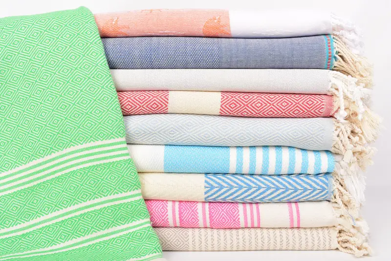 Memorial Gift, Fouta towel, 70x40 Cotton Set of 10 Towel, Thin and lightweight Turkish peshtemal, Bridesmaid Gift, Monogrammed Beach Towel - 1