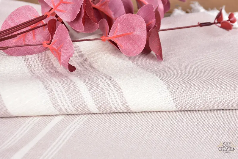 Monogram Beach Towel, Sand-free towel, Luxury Turkish Bath Towel, House Warming Gift, Lightweight towel, Yoga Towel, 60x38 Cotton Striped Towel - 6