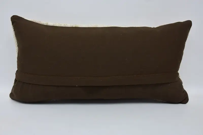 Pillow Sham, Decorative Bolster Cushion Cover, Boho Pillow, Authentic Cushion, Kilim Pillow Cover, 12x24 White Pillow Case, Pillow for Couch - 6