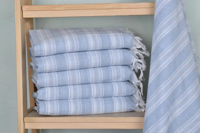 Organic Turkish towel, 70x40 Cotton Striped Towel, Wedding Gift, Bachelor Gift, Unique Turkish towel with custom embroidery USA, Summer Gift - 2