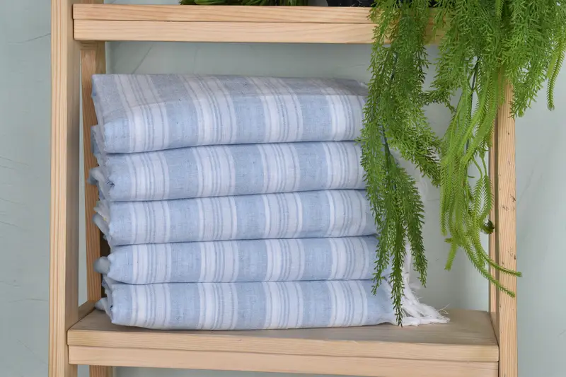 Organic Turkish towel, 70x40 Cotton Striped Towel, Wedding Gift, Bachelor Gift, Unique Turkish towel with custom embroidery USA, Summer Gift - 1