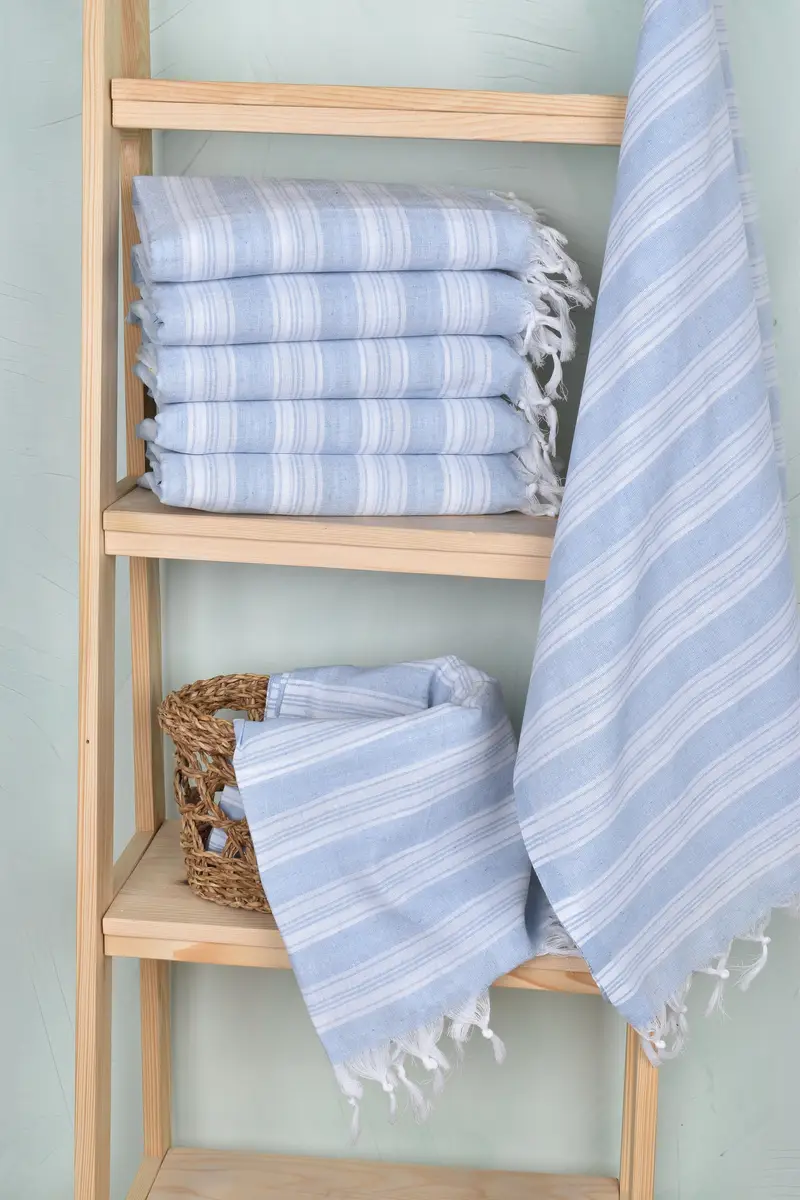 Organic Turkish towel, 70x40 Cotton Striped Towel, Wedding Gift, Bachelor Gift, Unique Turkish towel with custom embroidery USA, Summer Gift - 3