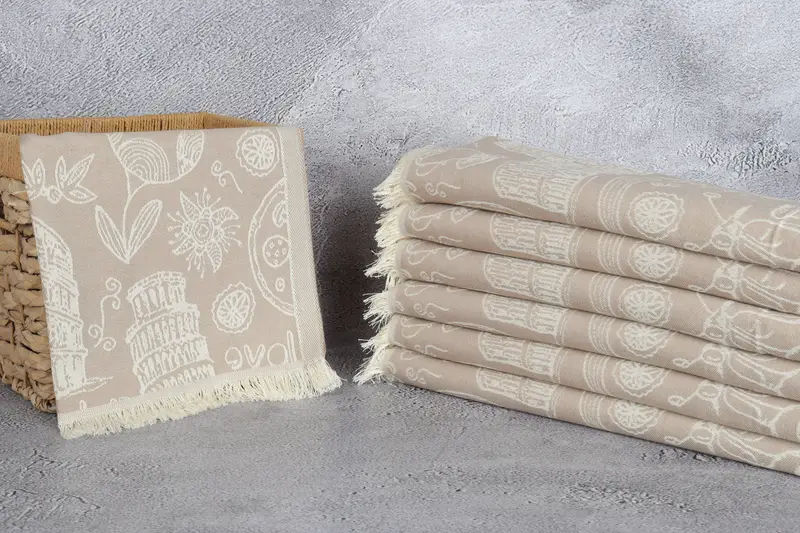 Monogrammed Hand Towel, Personalized Kitchen Towel, Personalized Hand Towel, 28x20 Cotton Italian Symbols Design Towel, Best Friend Christmas Gift - 4