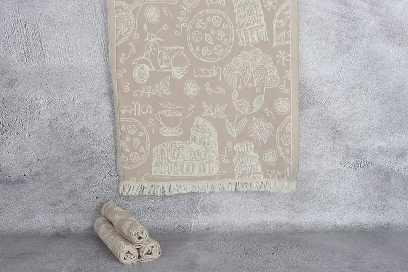 Monogrammed Hand Towel, Personalized Kitchen Towel, Personalized Hand Towel, 28x20 Cotton Italian Symbols Design Towel, Best Friend Christmas Gift - 1