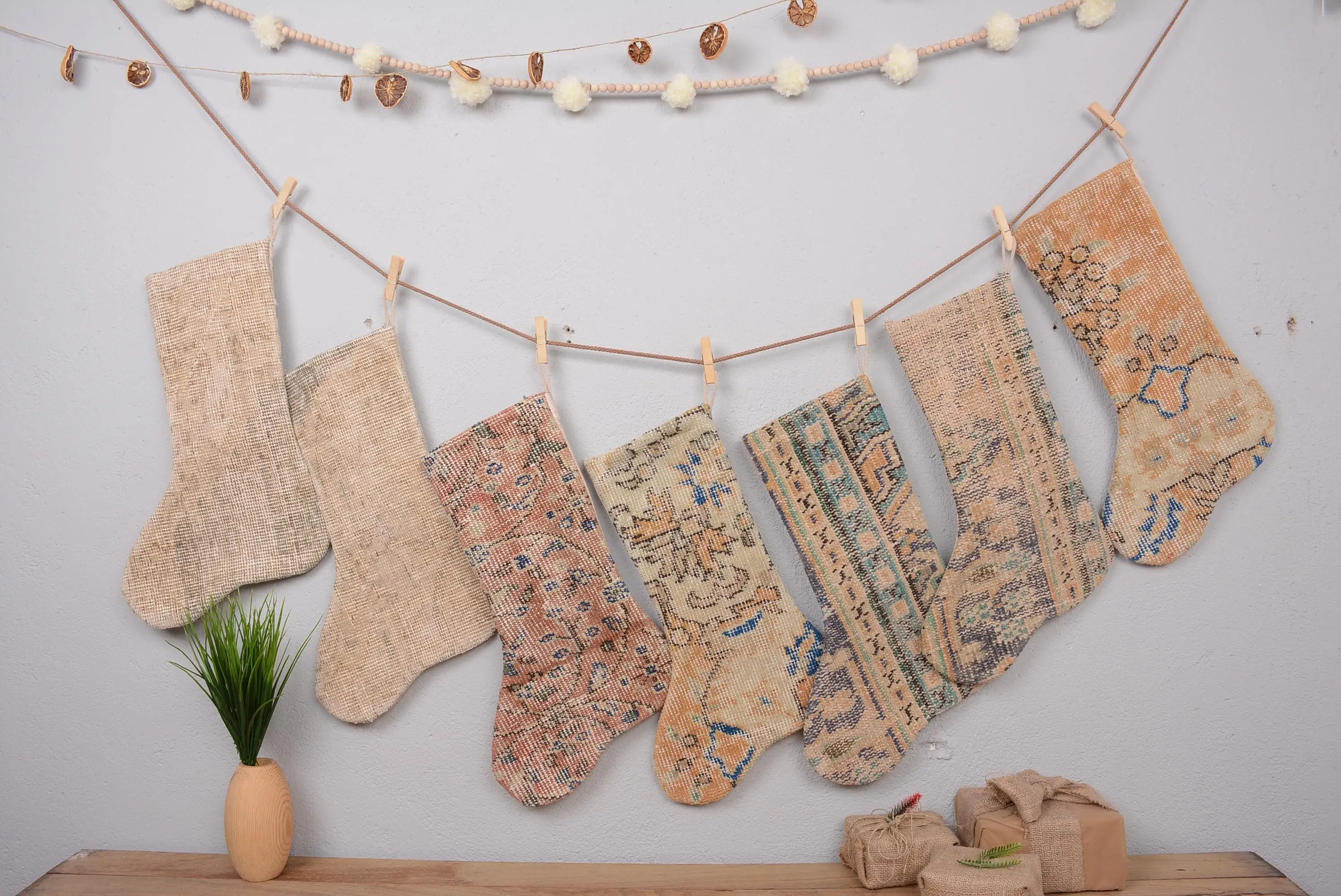Eco-Friendly Christmas Ornaments Pattern, 7 Inch Width Christmas Stocking - 1