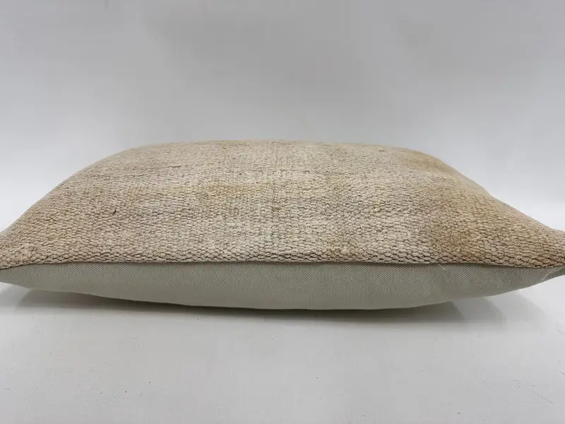 Turkish Corner Cushion Cover, Sofa Bolster Cushion Case, Pillow Case, Vintage Pillow, Gift Pillow, Kilim Cushion Sham, 12x20 Beige Pillow Case - 5