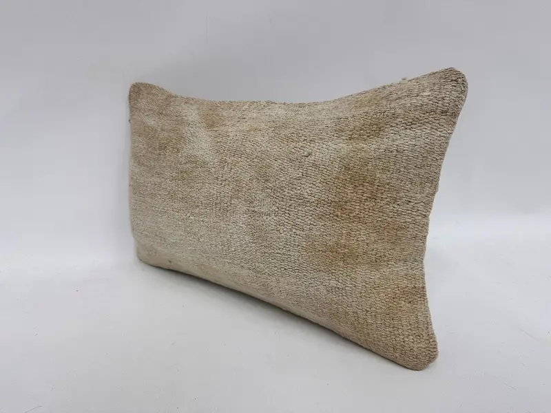 Turkish Corner Cushion Cover, Sofa Bolster Cushion Case, Pillow Case, Vintage Pillow, Gift Pillow, Kilim Cushion Sham, 12x20 Beige Pillow Case - 4