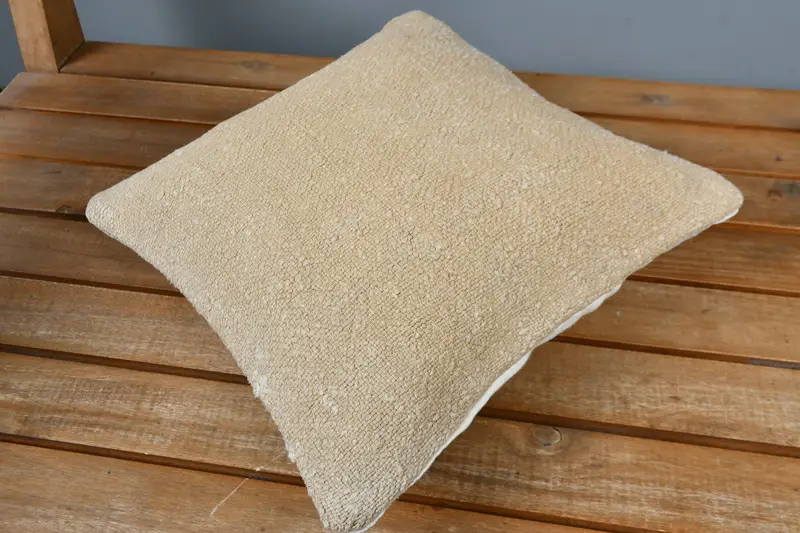 Vintage Pillow, Wholesale Pillow Case, 12x12 Beige Cushion Case, Boho Pillow, Cozy Throw Pillow, Handmade Kilim Cushion, Cushion - 2