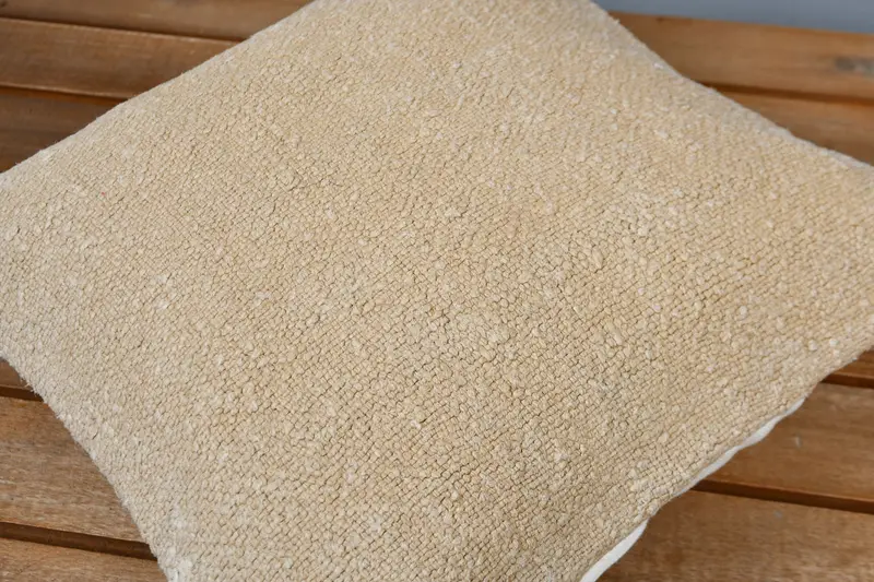 Vintage Pillow, Wholesale Pillow Case, 12x12 Beige Cushion Case, Boho Pillow, Cozy Throw Pillow, Handmade Kilim Cushion, Cushion - 3