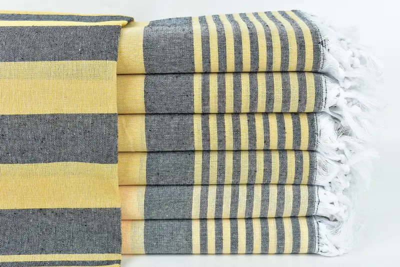 Handmade Turkish hammam towel, Hammam towel, Wedding Favors, Monogrammed Turkish Towel, Embroidery Towels, Handmade Gift, 70x40 Cotton Striped Towel - 1